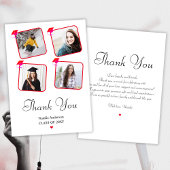 Roze Rood Wit Meisje Eenvoudig Modern Foto Afstude Bedankkaart