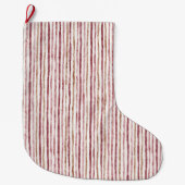 Roze Rood Witte Strepen Kerstmis Grote Kerstsok (Voorkant)