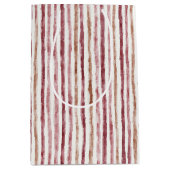 Roze Rood Witte Strepen Kerstmis Medium Cadeauzakje (Voorkant)