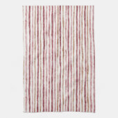 Roze Rood Witte Strepen Kerstmis Theedoek (Verticaal)