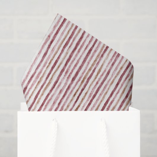 Roze Rood Witte Strepen Kerstmis Tissuepapier (Cadeauzakje)