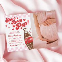 Roze Rood Ze staat op het punt om te baren Baby Sh