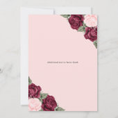 Roze Rood Zilver Bloemen Foto Memorial Service Kaart (Achterkant)