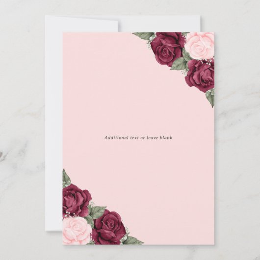 Roze Rood Zilver Bloemen Foto Memorial Service Kaart (Achterkant)