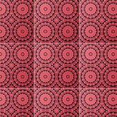 Roze Rood Zwart Etnisch Marokkaans Mozaïek Patroon Tegeltje