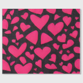 Roze Rood & Zwart Liefde Valentijn Cadeaupapier (Vlak)