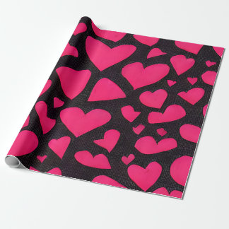 Roze Rood & Zwart Liefde Valentijn Cadeaupapier