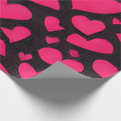Roze Rood & Zwart Liefde Valentijn Cadeaupapier (Hoek)