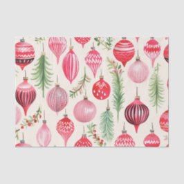 Roze Rood Zwart Retro Kerst Ornamenten Tissuepapier
