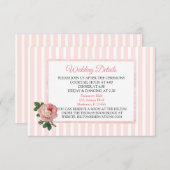  roze roodbruidskaart informatiekaartje (Voorkant / Achterkant)