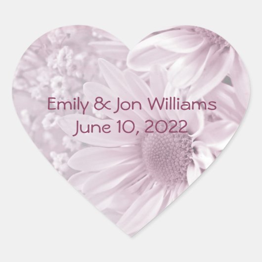 roze roodbruine maisachtige bouquet hart sticker (Voorkant)