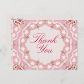 Roze roodharten Dank u Briefkaart (Voorkant / Achterkant)