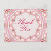 Roze roodharten Dank u Briefkaart (Voorkant)