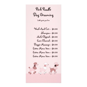 Roze roodjes op de Parade Pricing Menu Card