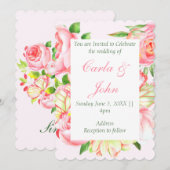 Roze roodroodbruine weddenschap kaart (Voorkant / Achterkant)
