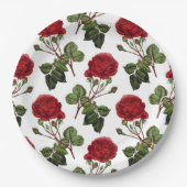 Roze roodroos papieren bordje (Voorkant)