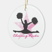 Roze roodrotsrots T-shirts en cadeautjes Keramisch Ornament (Links)