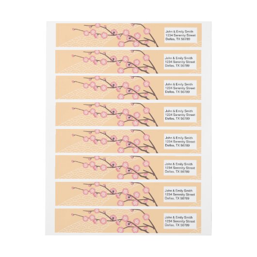 Roze roodroze bloesem op geel (Vel)