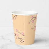 Roze roodroze bloesem op geel papieren bekers (Rechts)