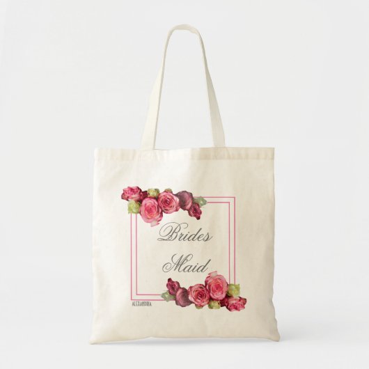 Roze roodroze bruidbruin tote bag (Voorkant)