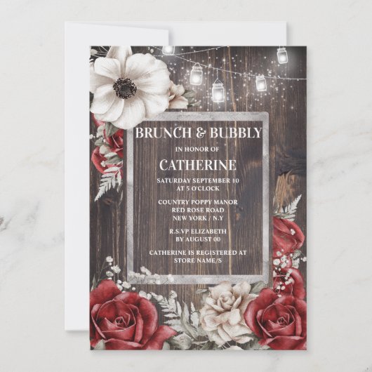 Roze roodroze papaver kaart (Voorkant)