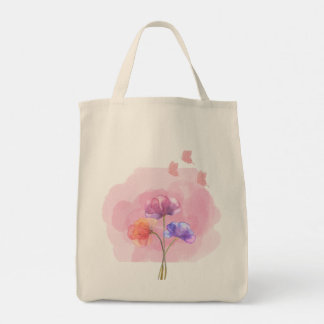 Roze Rook Bloemen Canvas tas met Vlinders – Eleg