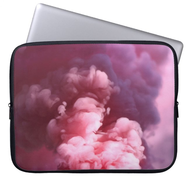 Roze rook laptop sleeve (Voorkant)