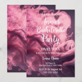 Roze rook vrijgezellenfeest kaart (Voorkant / Achterkant)