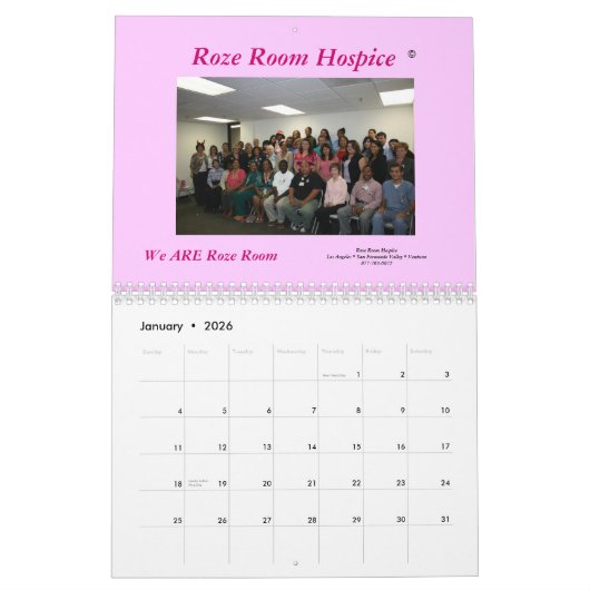 Roze Room Hospice 2009 Agenda Kalender (Jan 2026)