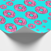 Roze roomdonuts cadeaupapier (Hoek)