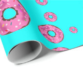 Roze roomdonuts cadeaupapier (Rol Hoek)