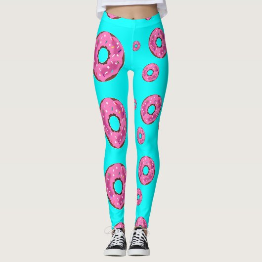 Roze roomdonuts leggings (Voorkant)