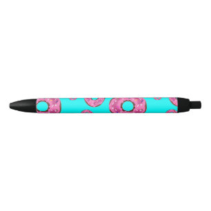 Roze roomdonuts zwarte inkt pen