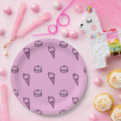 Roze roomijs & cake Papier Bord (Feest)