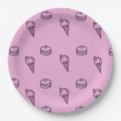Roze roomijs & cake Papier Bord (Voorkant)
