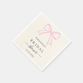 Roze roomkleurige handgetekende strik Bruidsdouche Servet (Hoek)