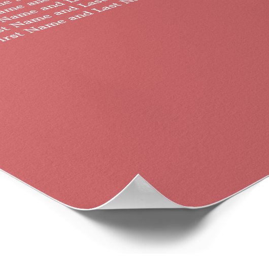 Roze Roos 12 Tafelzittingsschema Poster (Hoek)