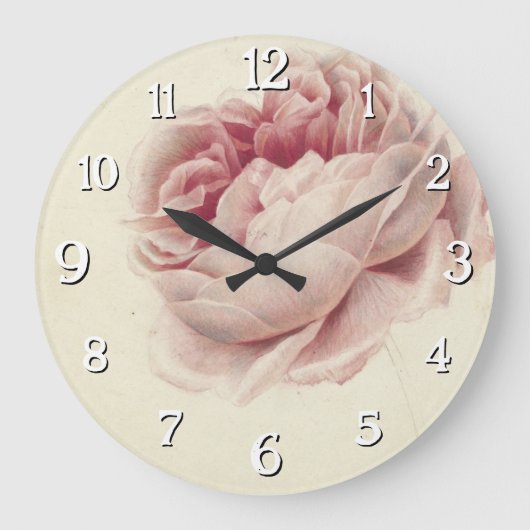 Roze Roos (1792) – Tijdloze  botanische kunst Grote Klok (Voorkant)