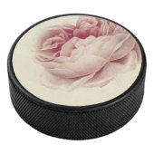 Roze Roos (1792) – Tijdloze  botanische kunst Hockey Puck (3/4)