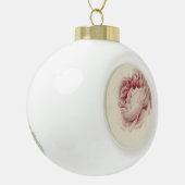 Roze Roos (1792) – Tijdloze  botanische kunst Keramische Bal Ornament (Links)