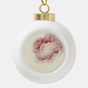 Roze Roos (1792) – Tijdloze botanische kunst Keramische Bal Ornament