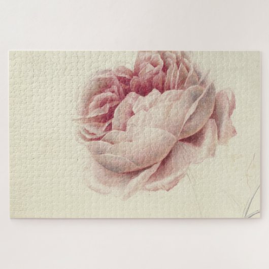 Roze Roos (1792) – Tijdloze  botanische kunst Legpuzzel (Horizontaal)