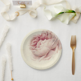 Roze Roos (1792) – Tijdloze  botanische kunst Papieren Bordje