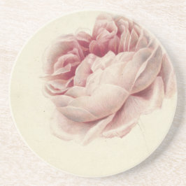 Roze Roos (1792) – Timeless Vintage Botanische Kun Zandsteen Onderzetter