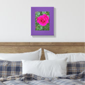 Roze Roos #3 Canvas Afdruk (Insitu (Slaapkamer))