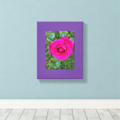 Roze Roos #3 Canvas Afdruk (Insitu (Houten vloer))