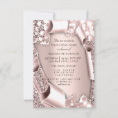 Roze Roos 3D Glitter Effect Frame Initialen Kaart (Voorkant)