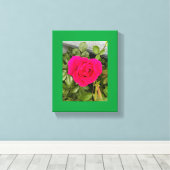 Roze Roos #4 Canvas Afdruk (Insitu (Houten vloer))