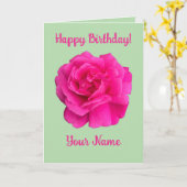 Roze Roos #6 Kaart (Gele Bloem)