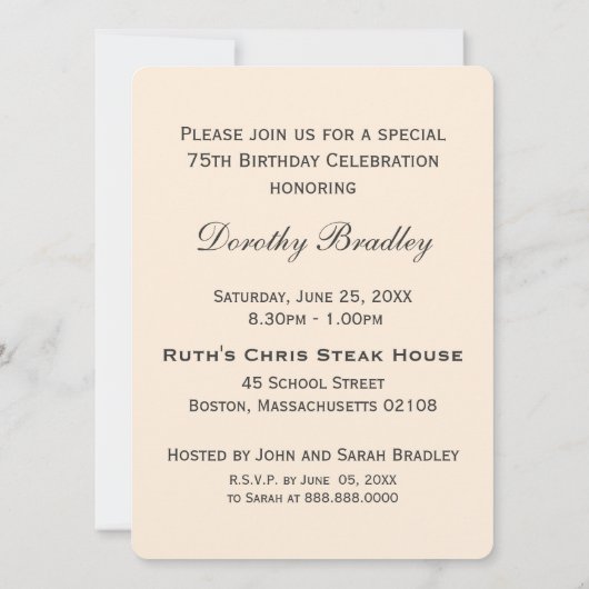 Roze Roos 75e Verjaardagsviering 2 Kaart (Achterkant)